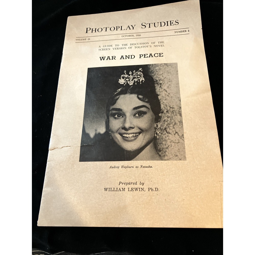 Vintage 1956 Photoplay Studies WAR AND PEACE Audrey Hepburn Natasha Cover Rare